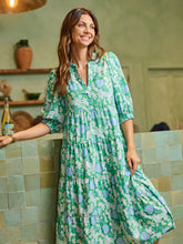 Load image into Gallery viewer, Cameron Daisy Chain Green Dress