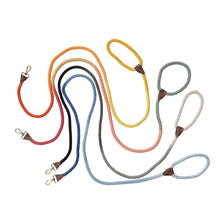 Load image into Gallery viewer, Braided Cotton &amp; Leather Dog Leash