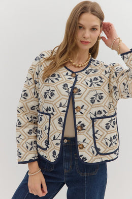 Cream Floral Lightweight Jacket