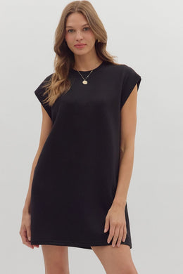 Black Capsleeve Mini Dress