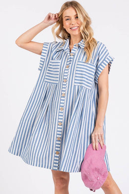Blue Striped Tunic Dress