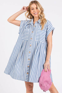Blue Striped Tunic Dress