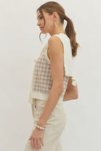 Load image into Gallery viewer, Oatmeal Gingham Sweater Top