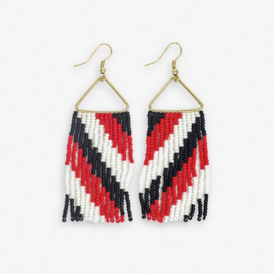 Red & Black Fringe Earrings