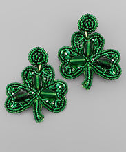 Load image into Gallery viewer, Beaded St. Patrick’s Day Earrings