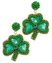 Load image into Gallery viewer, Beaded St. Patrick’s Day Earrings