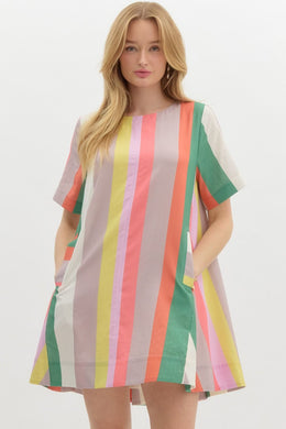 Multi Stripe Swing Dress