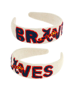 Atlanta Braves Beaded Headband
