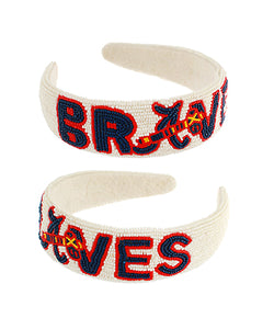 Atlanta Braves Beaded Headband