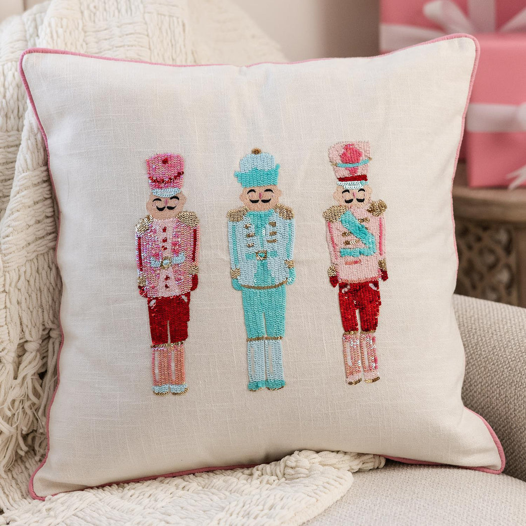 Square Sequin Nutcracker Pillow