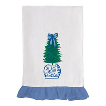 Load image into Gallery viewer, Blue &amp; White Holiday Dish Towel