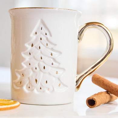 Gold Handle Tree Mug