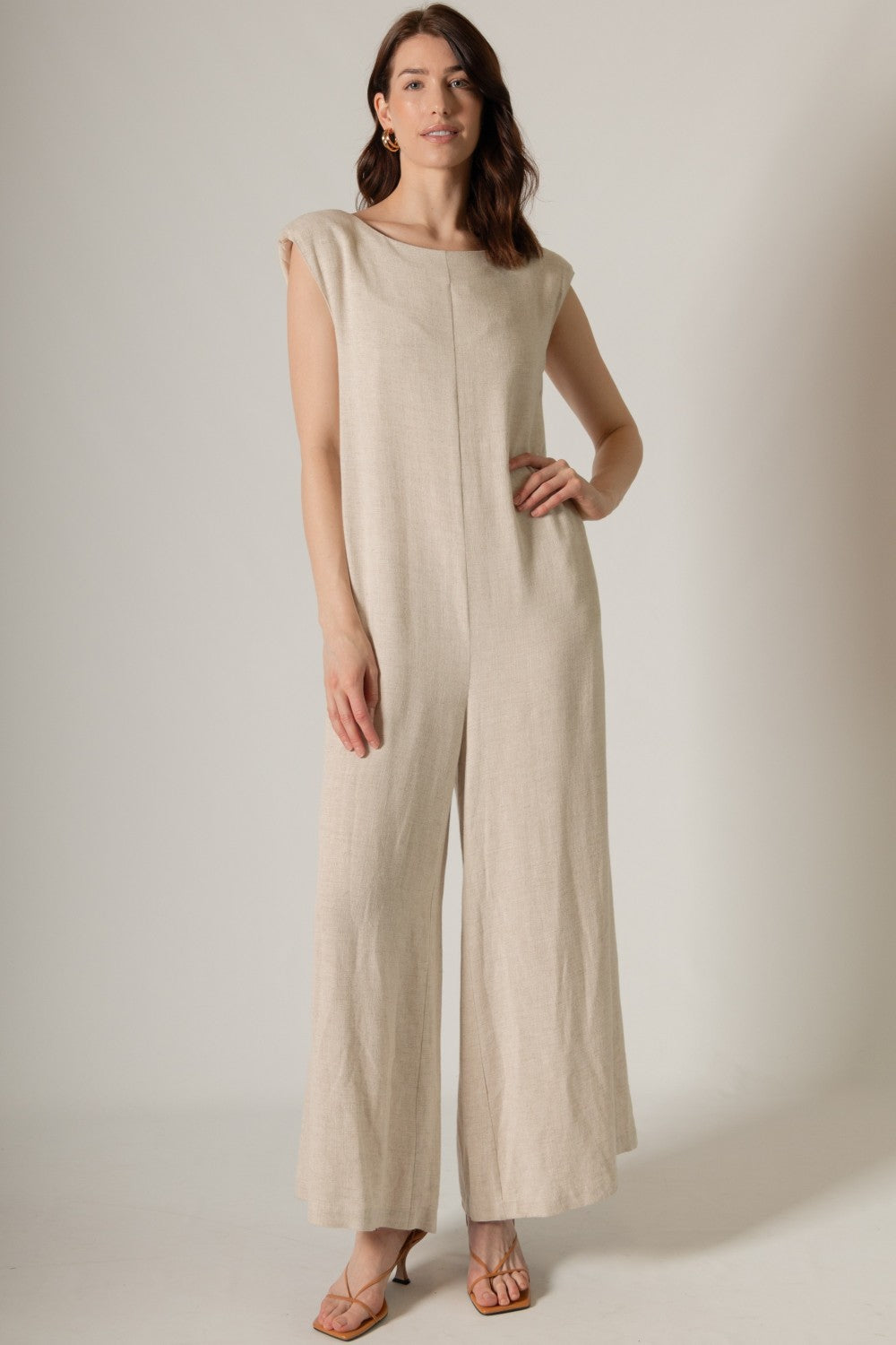 Natural Wide Leg Jumpsuit