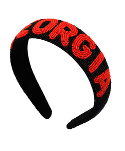 UGA Themed Beaded Headband