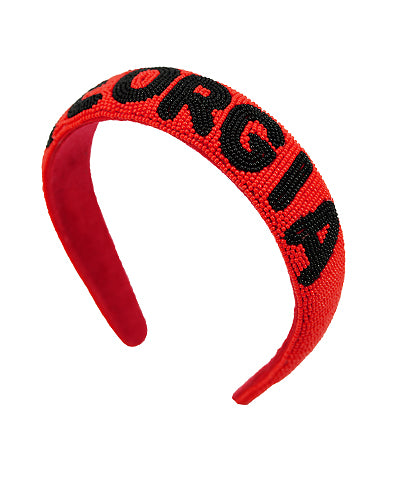 UGA Themed Beaded Headband