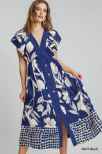 Load image into Gallery viewer, Blue Floral Button Down Midi