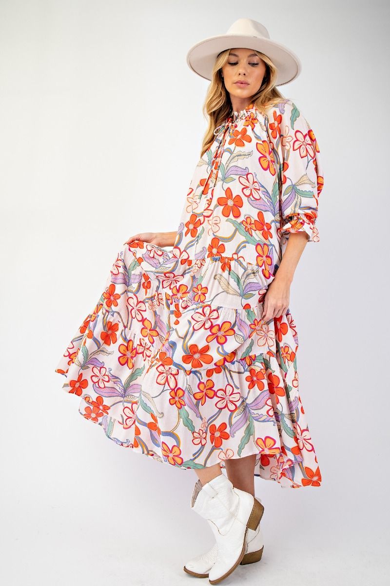 Peach Blossom Maxi Dress