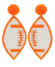 Load image into Gallery viewer, Beaded Football Earrings