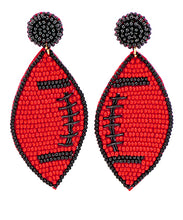 Load image into Gallery viewer, Beaded Football Earrings