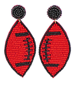 Beaded Football Earrings