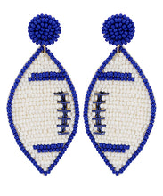 Load image into Gallery viewer, Beaded Football Earrings