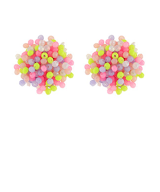 Beaded Pom Studs