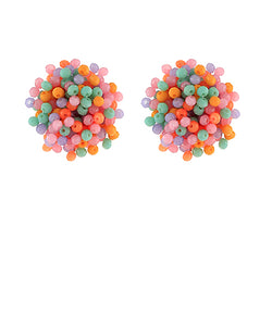 Beaded Pom Studs