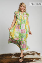 Load image into Gallery viewer, Green Mix Patchwork Midi