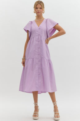 Lavender Flutter Button Midi