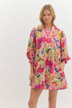 Load image into Gallery viewer, Berry Ribbon Trim Floral Dress