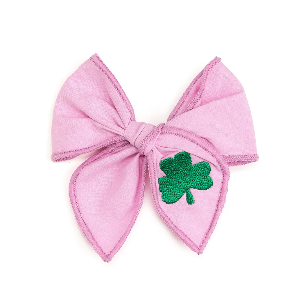 Pink Shamrock Bow