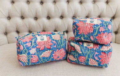Seascape Quilted Cosmetic Bags