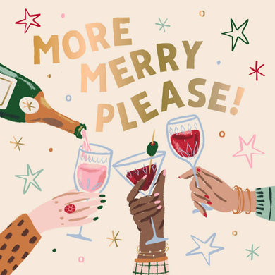 More Merry Please Paper Cocktail Napkins