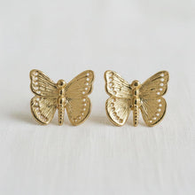 Load image into Gallery viewer, Gold Butterfly Stud Earrings