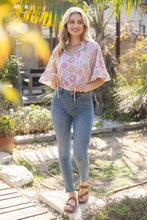 Load image into Gallery viewer, Wide Sleeve Floral Embroidered Top