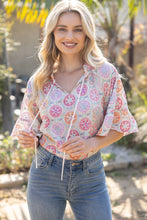 Load image into Gallery viewer, Wide Sleeve Floral Embroidered Top
