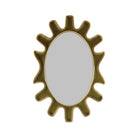 Framed Wall Mirror with Abstract Sunburst Frame (Hangs Vertically & Horizontally)