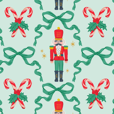 Green Bow Nutcracker Paper Cocktail Napkins