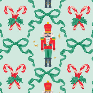 Green Bow Nutcracker Paper Cocktail Napkins