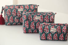 Load image into Gallery viewer, Emerald Motif Cosmetic Bag