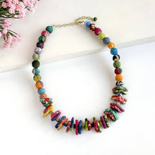 Load image into Gallery viewer, Kantha Paired Triangle Necklace