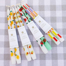 Load image into Gallery viewer, Set of 2 Multicolor Check Taper Candles
