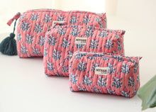 Load image into Gallery viewer, Melon Sorbet Quilted Cosmetic Bag