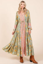 Load image into Gallery viewer, Green &amp; Pink Floral Maxi