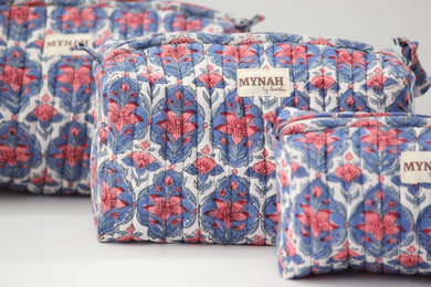 Nautical Nantucket Floral Cosmetic Bag