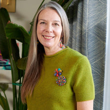 Load image into Gallery viewer, Kantha Floral Mosaic Pin
