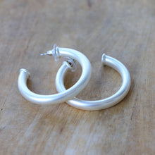 Load image into Gallery viewer, Silver Everyday Hoop Earrings