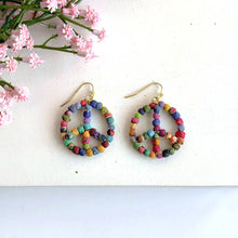 Load image into Gallery viewer, Kantha Milieu Peace Sign Earrings