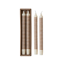 Load image into Gallery viewer, Unscented Striped Taper Candles in Box, Set of 2 (Est. Burn Time 6 Hours)
