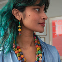Load image into Gallery viewer, Pebbled Kantha Drop Earrings